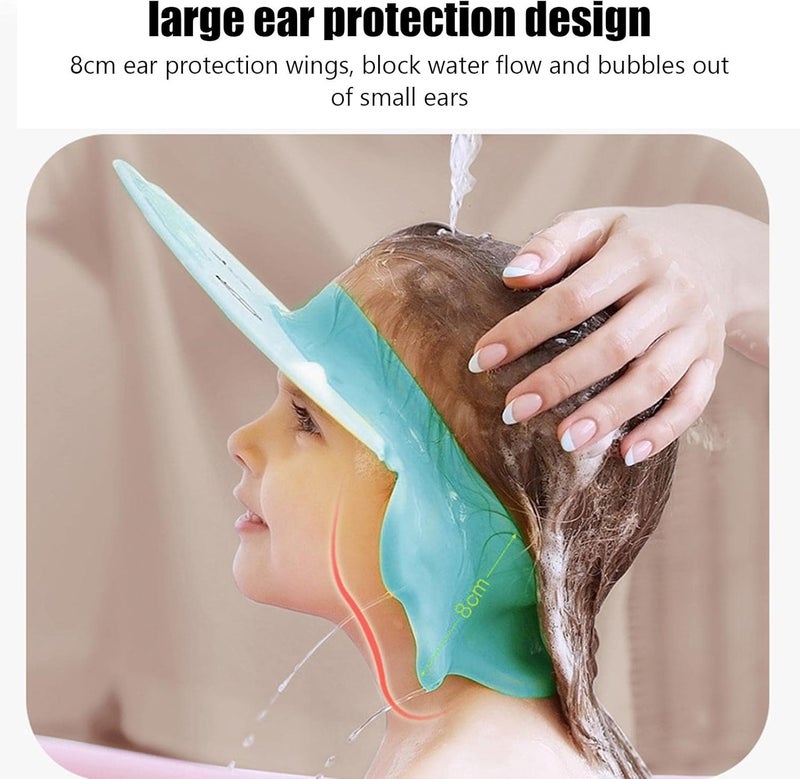 ويوبلز قبعة استحمام للأطفال قابلة للتعديل لحماية العينين والأذنين والوجه، غطاء لغسل شعر الأطفال، قبعة استحمام للأطفال، واقي للشعر، أدوات مساعدة لغسل الشعر بالشامبو للأطفال الصغار والكبار، قبعة استحمام - Image 3